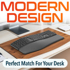 Delton KB250 Ergonomic Keyboard - Black-Dimensions: 9" x 17.94"