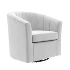 Modway Prospect Performance Velvet Swivel Armchair - Light Grey-Modern Barrel Back Armchair