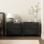 Manhattan Comfort Linda 24" Modern 2-Drawer Nightstand Set - Charcoal Grey-Includes 2 Spacious Drawers with .75 Extension