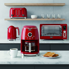 Salton NuRetro Digital 12 Cup Coffee Maker - Metallic Silver-Wake up to freshly brewed coffee! Schedule your coffee in advance with the easy to program digital display. 