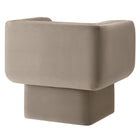 Modway Tate Performance Velvet Accent Chair - Taupe-Sturdy Wood Frame
