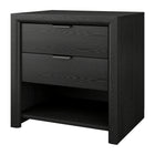 Hudson&Canal Clarice 24" Rectangular Nightstand - Black Grain-Top weight capacity up to 50 lbs, lower shelf up 10 20 lbs, and drawers can hold 10 lbs each