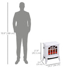 HOMCOM 18" Portable Electric Fireplace Stove with Overheat Protection - White-Covers up to 323 sq. ft. (30 ㎡) of space