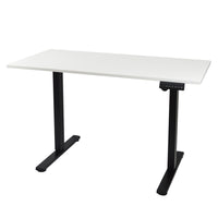 Ezywork Whole Piece Top Electric Standing Desk - Black Frame / White Top-Whole piece table top