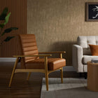 Modway Jensen Vegan Leather Accent Chair - French Oak Tan-Rubberwood Legs