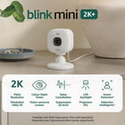 Blink Mini 2K+ Plug in Home and Pet Security Camera with 1 camera - White-Two-way talk that feels natural — Enjoy improved audio with noise cancellation for clearer conversations around your home, making it feel like you're there in person