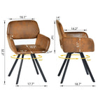 Homy Casa Swivel Office Reception Chairs - Suede Brown Fabric - 2 Pack-Durable and breathable fabric upholstery ensures year-round comfort.