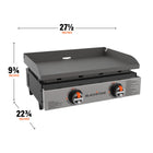 Blackstone 22" Tabletop Griddle Bundle-22" Omnivore Griddle Plate: Quicker preheat and recovery times, even heat distribution, and higher fuel efficiency, with built-in wind guards to keep the hot air in and the cool air out.