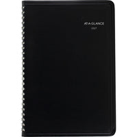 AT-A-GLANCE 2027 Weekly Appointment Book - 8" H x 4-7/8" W - Black - Bilingual-12 months tabbed: January 2027 - December 2027