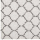Modway Solvea Moroccan Trellis Shag Area Rug - 5 ft W x 8 ft L - Ivory/Grey-Stain Resistant / Easy To Clean