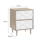 Modway Vespera 2-Drawer Nightstand - Oak White-Mindi Wood and Particleboard