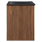 Modway Transmit 18" Wall-Mount Bathroom Vanity - Walnut/Black-Soft-Close Door