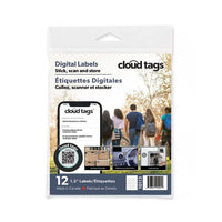 Cloud Tags 10113 Programmable QR Labels - 12 Pack-Multipurpose, programmable QR code stickers