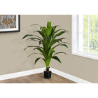 Monarch Specialties 47" Artificial Indoor Dracaena Tree - Floor - Black Pot-34 real touch, adjustable, lush green leaves create a lifelike appearance