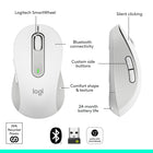 Logitech Signature M650 Wireless Mouse - Offwhite-26 month battery life: Work for up to 2 years on the single AA battery that comes with your multi-device mouse
