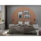 Manhattan Comfort Rockefeller 20.08" Mid-Century Modern 2-Drawer Nightstand 2-Piece Set - White-Choose Your Handle Design When the Product is at Your Home! Option for Cut-Out Edge Handle, or Flush Design Look