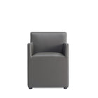 Manhattan Comfort Anna Square 22.83" Modern Faux Leather Upholstered Dining Armchair - Pewter-Modern Dining Chair for Dining Room and Task Use