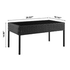 Manhattan Comfort Noli Modern Patio 4-Person Conversation 4-Piec Set with Coffee Table - Black/Grey-Removeable Cushions with Zipper. Made of High Quality Water Proof Fabric. Washable Fabric