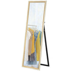 HOMCOM Full Length Mirror Standing Leaning Wall - 53.3" W x 162.6" H - Brown-Dual-colour MDF frame enhances room decor aesthetics 
