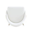 Manhattan Comfort Gracie 22" Modern Leatherette Upholstered Counter Stool - White and Gold - 3 Pack-21.7" L x 23" W x 38" H