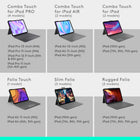 Logitech Combo Touch iPad Pro 13" (M4&M5) 2024 Keyboard Case - Graphite - English-Type away, day or night: The adjustable wireless backlit keyboard glows elegantly with precise lighting, so your mood-lit work sessions are even more enjoyable than ever 