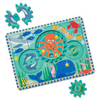 Melissa & Doug Wooden Underwater Jigsaw Spinning Gear Puzzle - 18 Pieces-Artwork on wooden puzzle board under pieces for easy matching