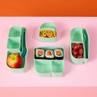 b.box Silicone Bento Tray Lunchbox - Forest-One-piece design with rounded corners for easy cleaning