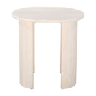 Zuo Risan Side Table - Natural-Bleached Mango Wood oval shape tabletop