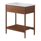 Modway Zaire 30" Bathroom Vanity - Walnut/White-Wood Grain Veneer