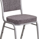 Flash Furniture HERCULES Series Crown Back Stacking Banquet Chairs with Herrwithgbone Fabric & Silver Frame - 4 Pack-Seamless Back Panel