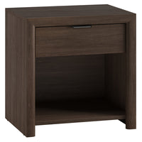 Hudson&Canal Clara Rectangular Nightstand - 24" W - Brown Oak-Modern contemporary design for your bedroom, guest spaces, or anywhere you need a little extra storage