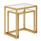 Hudson&Canal Rocco Rectangular Nested Side Table - Brass-Larger table has a 20 lb weight capacity, smaller table can hold 15 lbs