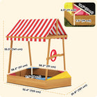 Qaba Outdoor Kids Sandbox with Cover and Rudder - 52.4" x 39.8" - Yellow-Removable weather-resistant cover shields from sun and heat 