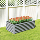 Outsunny Galvanized Raised Garden Bed - Light Grey-Open bottom promotes natural root growth and efficient water drainage  
