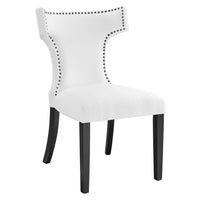 Modway Curve Fabric Dining Chair - White-Dining Chair With Nailhead Trim