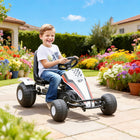 Aosom Kids Racing Style Pedal Go Kart - White-Durable plastic wheels allow for a smooth and low-noise drive even on uneven floors 