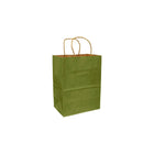 Eddie's 100% Recycled Kraft Shopper Paper Bag - 8" L x 4-3/4" W x 10-1/4" D - Leaf Green - 250 Pack-8" x 4-3/4" x 10-1/4"
