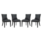Modway Marquis Faux Leather Dining Chair - Black - 4 Pack-Elegant Modern Dining Side Chair