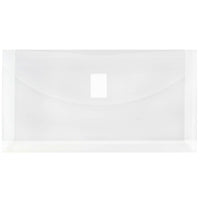 JAM Paper #10 Plastic Envelopes with VELCRO Brand Closure, 1 Expansion, 5.25 x 9.5, Clear Poly, 24 Pack (921V1clg)-Clear