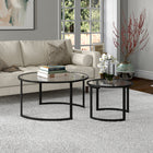 Hudson&Canal Mitera Round Nested Coffee Table - Blackened Bronze-Features easy assembly