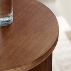 Modway Silas Round Wood Side Table - Walnut-X-Shaped Base
