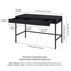 Hudson&Canal Evans 48" Writing Desk - Black-Product Dimensions: 22" L x 47.75" W x 30" H
