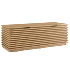 Modway Render Fluted 3-in-1 Hall Tree with Storage Bench & Coat Rack - Oak-Assembly Required