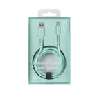 Basic Tech 6 foot Type-C Braided Cable - Mint-6 feet in length