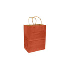 Eddie's 100% Recycled Kraft Shopper Paper Bag - 8" L x 4-3/4" W x 10-1/4" D - Terra Cotta Orange - 250 Pack-8" x 4-3/4" x 10-1/4"