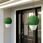 HOMCOM 15.7" Artificial Boxwood Topiary Balls - Green - 2 Pack-Colour: Green 