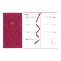 Letts of London 2027 Woodland Week-to-View Slim Size Planner - 5-7/8" x 3-1/8" - Pink - Multilingual-12-Month: January 2027 to December 2027