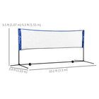 Soozier Portable Badminton Net - 10' - Blue-Quick setup with evident side sleeves
