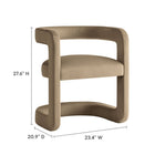 Modway Winslow Barrel Performance Velvet Dining Chair - Taupe -Open Back Design