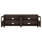 Hudson&Canal Holbrook TV Stand for TV's up to 75" - Alder Brown-Clean with a soft, dry cloth and no harsh chemicals or abrasive cleaning materials